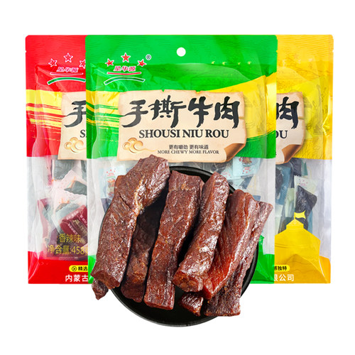 星华源牛肉干458g*2包正宗内蒙古特产风干手撕牛肉干散称独小包装 - 图3