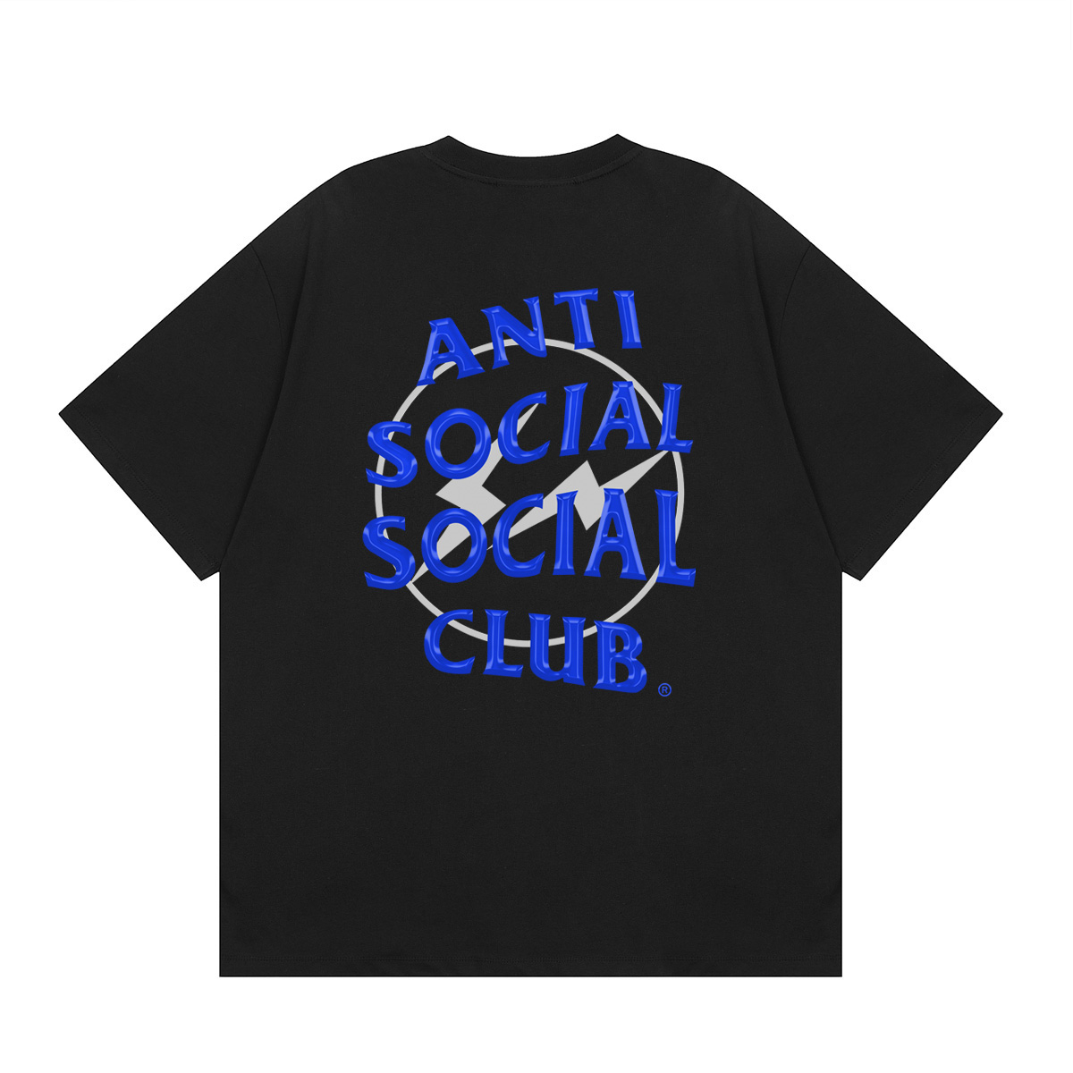 ASSC x Fragment Design联名款闪电短袖蓝色LOGO藤原浩联名T恤 - 图3