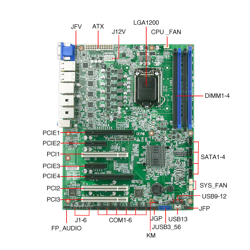 eip工控主板EAMB-1500 Q470芯片组10代工业级服务器全新DDR4-图0