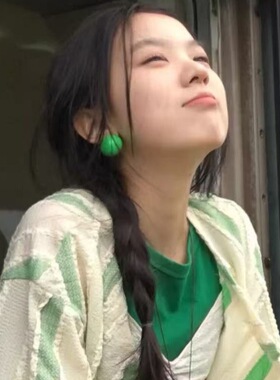 显白小清新绿色圆球耳钉春夏新款百搭糖果色圆形豆豆耳环耳饰女