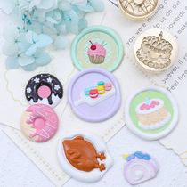 New Fire Lacquer Seal Dessert Series Relief Doughnut Cake Macaron Cookie Zhangtou Envelope invites Cambodia to decorate