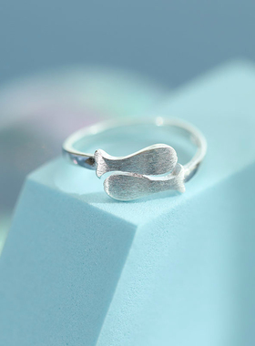 日韩百搭简约s925纯银少女款戒指