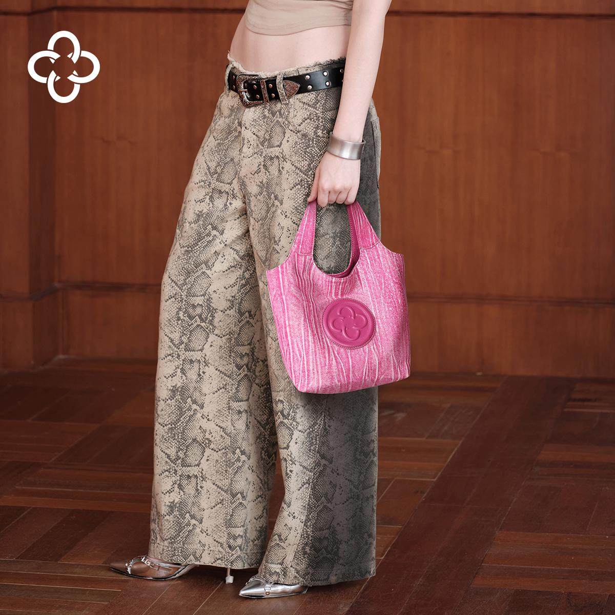 CASSILE卡思乐女包菜篮包小众设计羊皮单肩红色多巴胺托特包女,淘宝优惠券,粉丝福利购,淘宝优惠卷