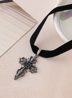 欧美万圣节项链跨境镂空十字饰品