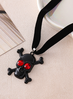 万圣节恶搞骷髅头项链女