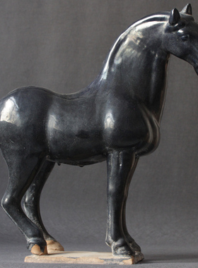 仿古唐三彩陶瓷马摆件静立野马