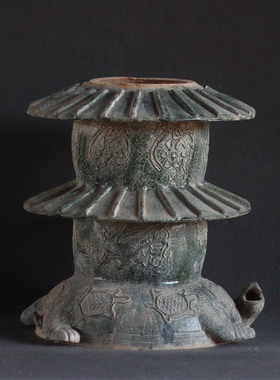 唐三彩陶瓷舍利塔摆件仿古汉绿釉塔楼阁楼复古装饰品艺术品礼品