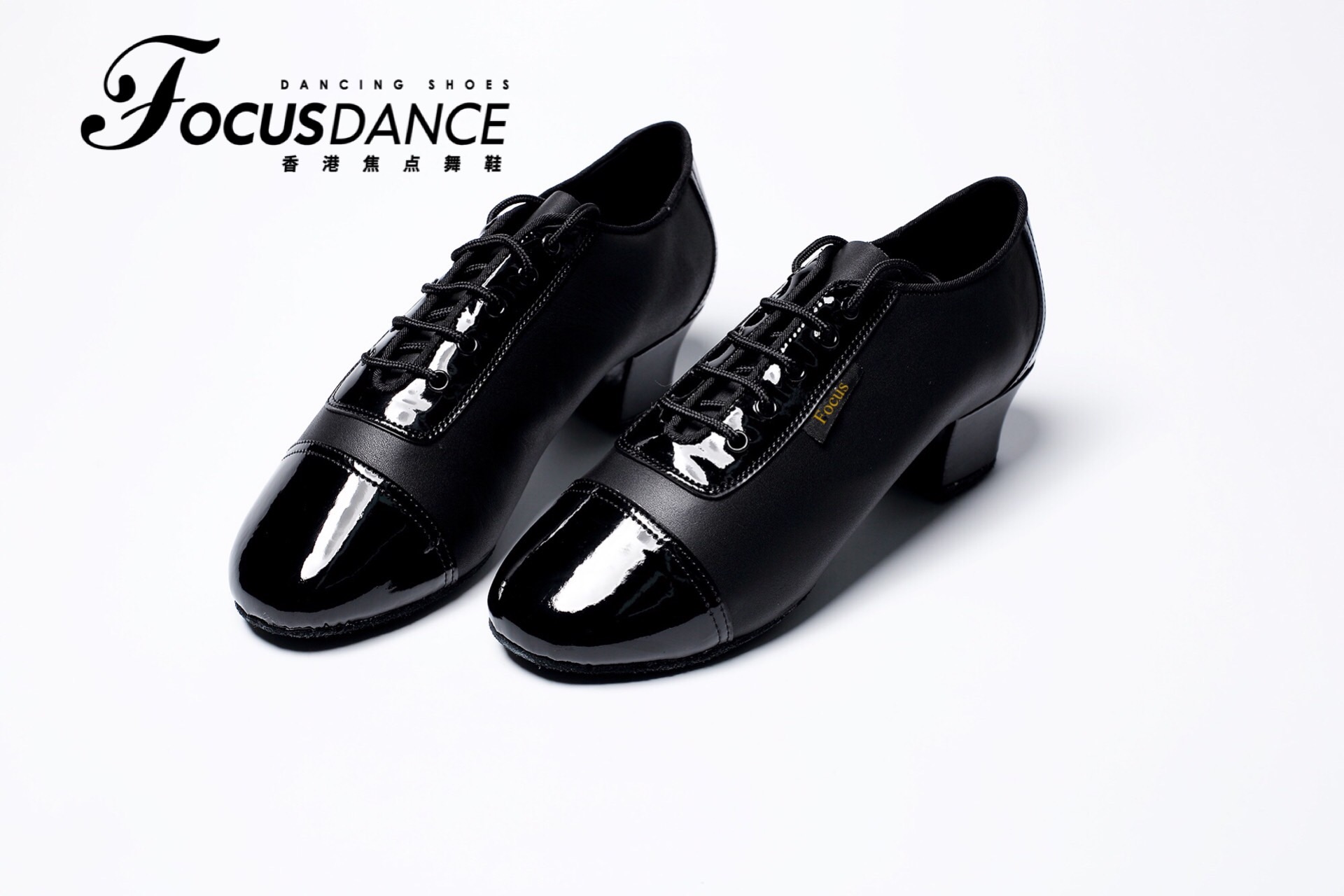 FocusDance香港焦舞鞋原香港品质男士拼接拉丁鞋漆皮拼牛皮舞鞋 - 图2