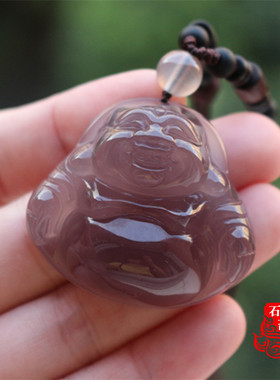 原色精雕立体笑佛招财挂件玉髓