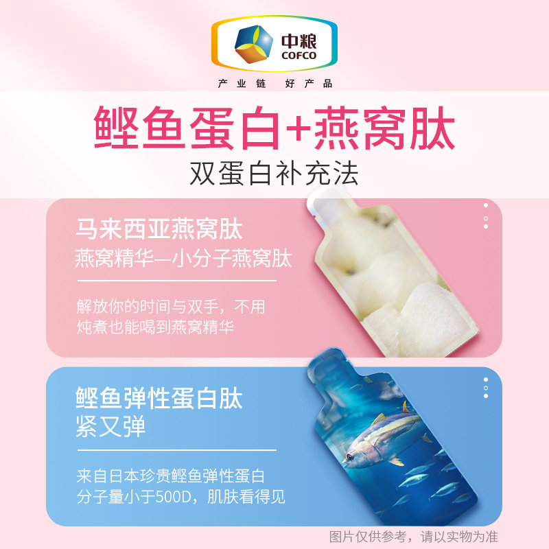 4盒装中粮燕窝胶原蛋白肽粉口服液 中粮保健品胶原蛋白