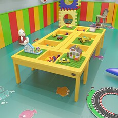 Многофункциональные детские игрушки, Игровые столы 实木儿童玩具游戏商用游乐园设备室内外桌游多功能收纳积木桌子
