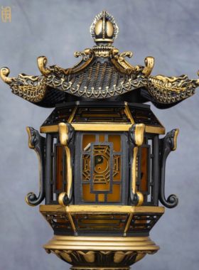 道家复古三清五路财神供奉宫灯