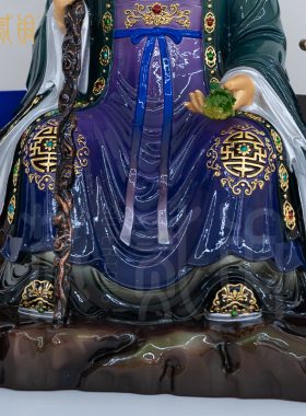 纯铜彩绘药王孙思邈供奉神像摆件