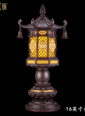 LED合金佛前莲花长明灯招财摆件