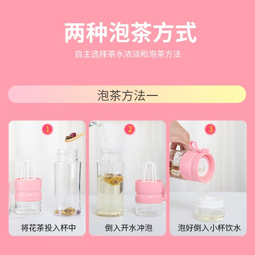 Chu Cinnama ins Portable Flower Tea Style Cup Cup Publally Tea Cup Женская пластиковая студентка корейское издание свежее и милое