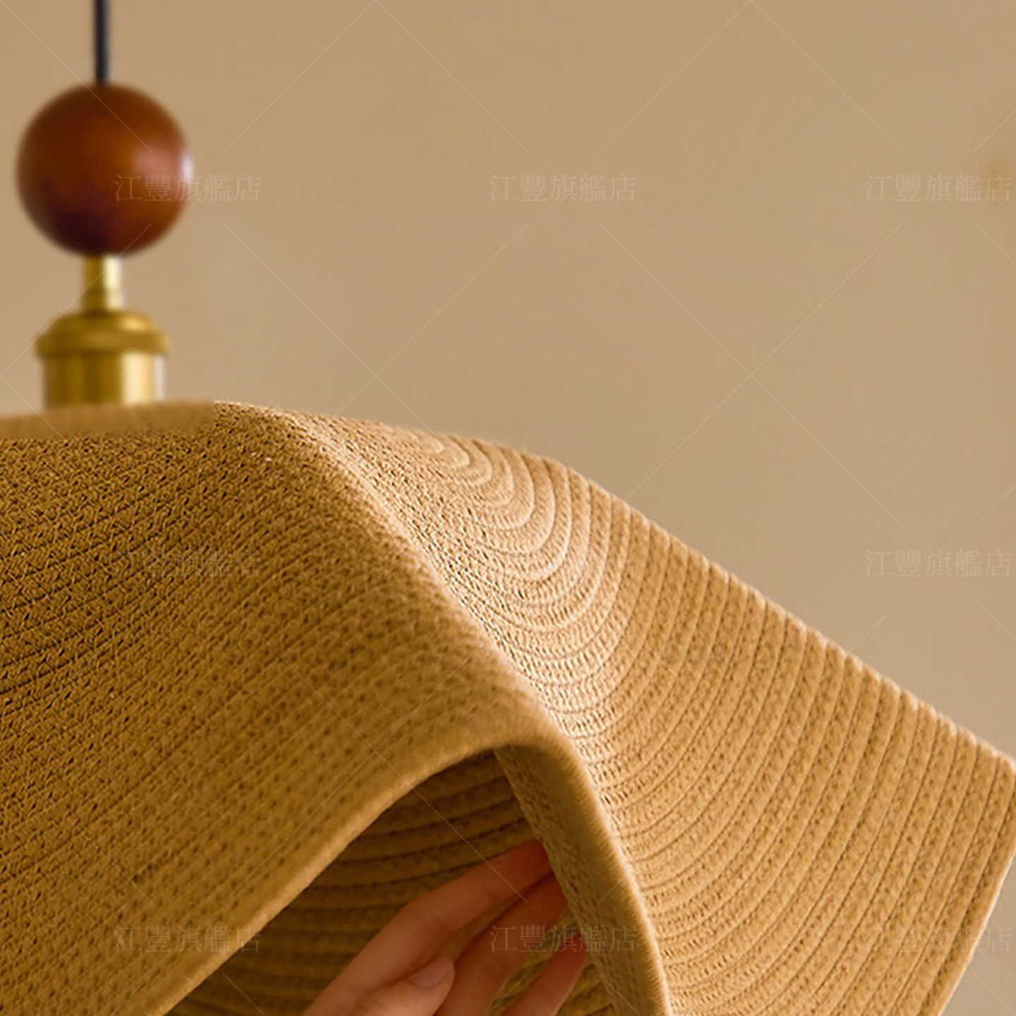 法式中古草帽卧室吊灯复古田园风布艺客厅民宿卧室书房餐厅吊线灯,淘宝优惠券,粉丝福利购,淘宝优惠卷