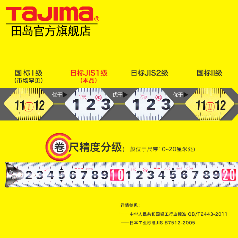 日本田岛卷尺钢卷尺2米3米5米7.5米10米家用尺子米防割手尺带-图1