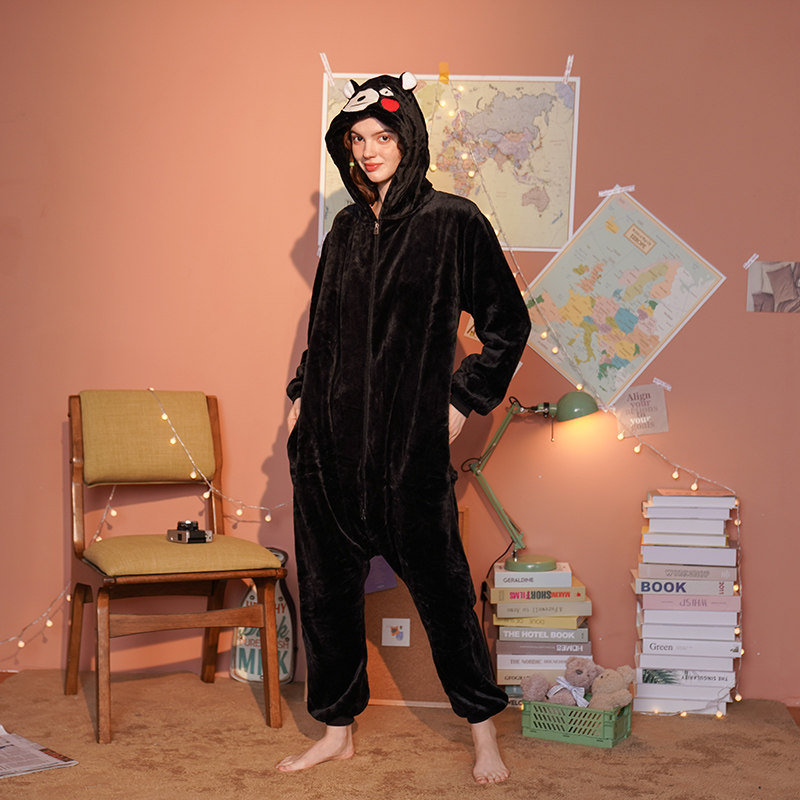 连体卡通动物二次元日系动漫睡衣 浅尚玫瑰睡衣/家居服套装