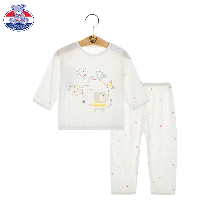 宝宝秋衣套装夏季竹纤维空调服 名儿贝乐内衣套装