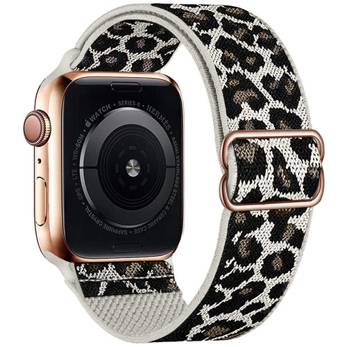 适用苹果iwatch11代10S987654SE2弹力八字扣尼龙豹纹手表带Ultra3 - 图0