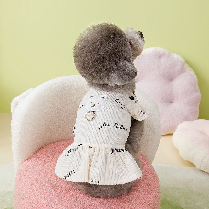 宠物衣服狗狗小型犬泰迪带牵引绳服装猫咪比熊博美柯基春夏季裙子 - 图2