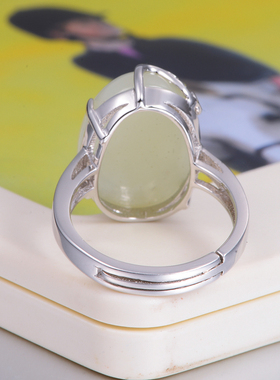 天然和田玉学生活口日韩风戒指