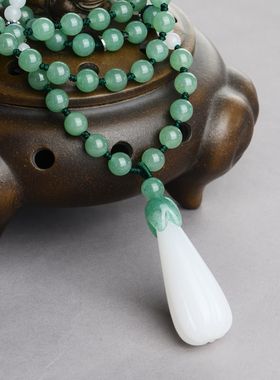 长款配饰项链节日礼物天然东陵玉