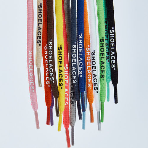 OW联名SHOELACES字母6mm椭圆半圆鞋带AJ1 Dunk offwhite AF1 ZOOM - 图0