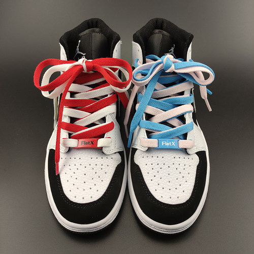 FlatX原装AJ1 AJ3 AJ4 AJ5 AJ6 AJ7AJ8扁鞋带正品黑白橙北卡蓝粉 - 图3