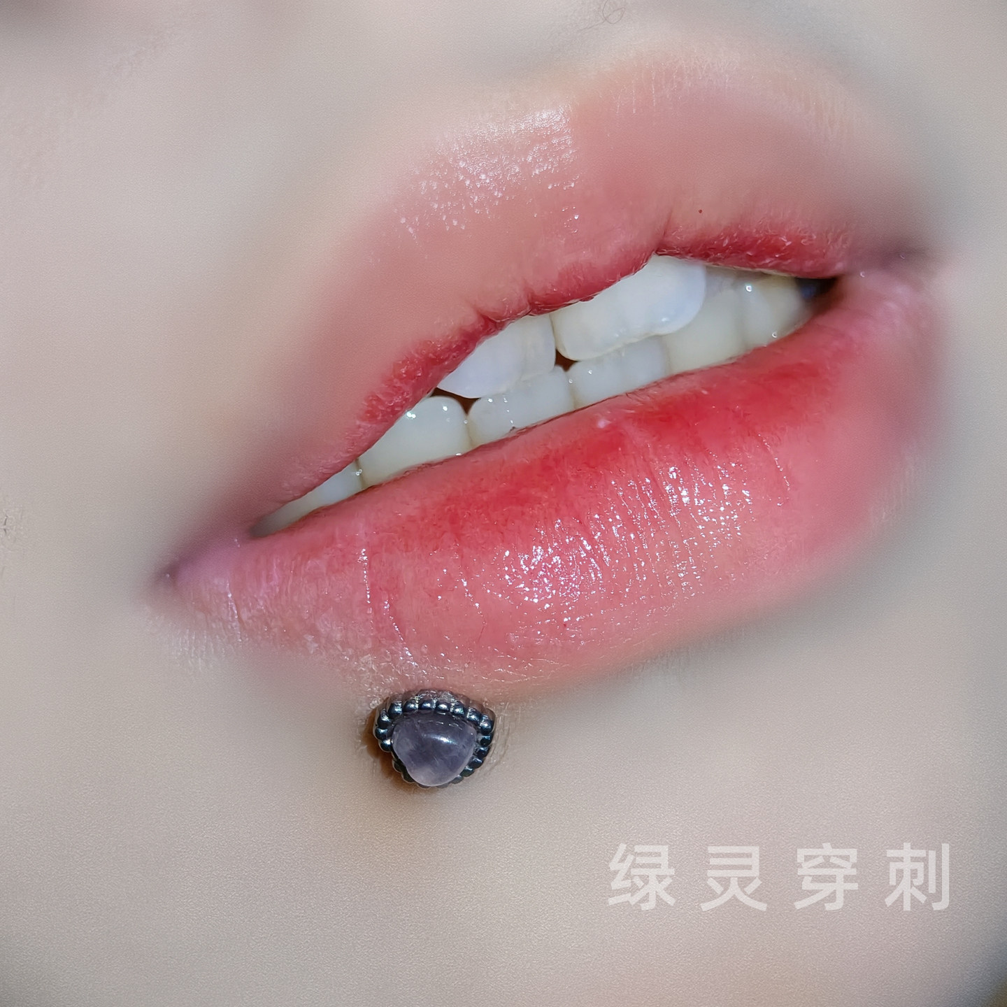 绿灵 爱心猫眼石唇钉钢钛内牙内螺纹耳骨钉小众朋克辣妹穿刺饰品,淘宝优惠券,粉丝福利购,淘宝优惠卷