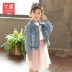 Áo khoác denim bé gái 2019 mùa thu mới thời trang giản dị cho bé trai mùa xuân và mùa thu chất đầy áo sơ mi trẻ em - Áo khoác