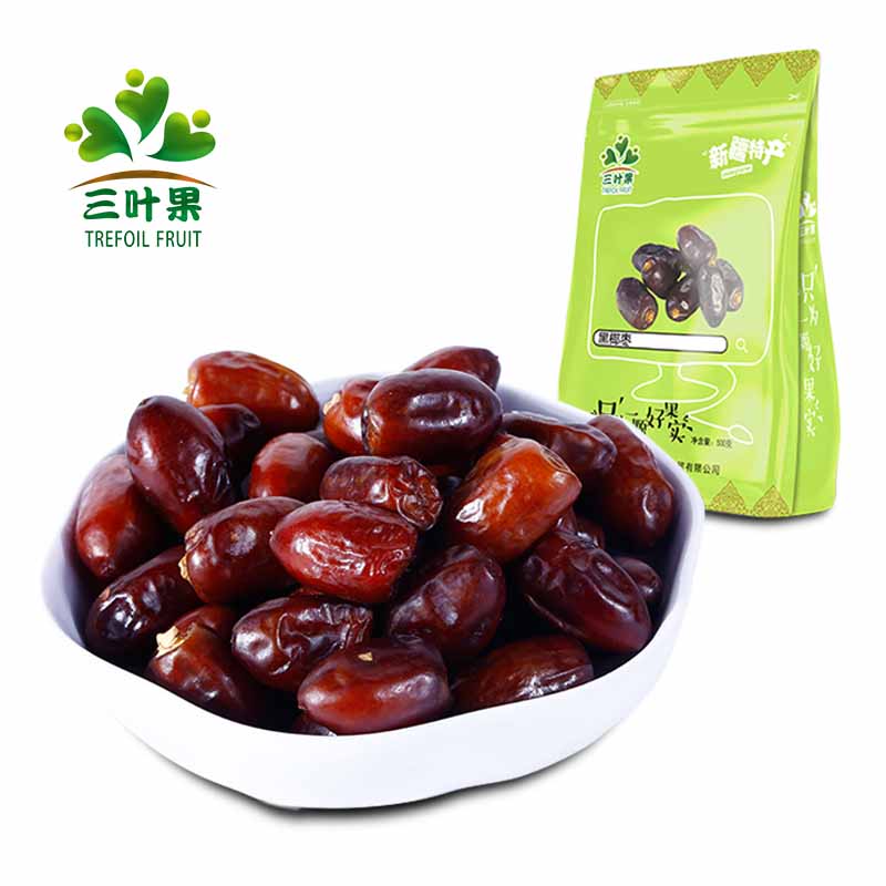三叶果旗舰店【三叶果】黑椰枣500g新疆特产零食 手工精选沙漠面包 甜过红枣0