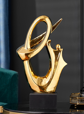 欧式轻奢a高档摆件家居客厅电视柜酒柜办公室桌面装饰陶瓷抽象摆