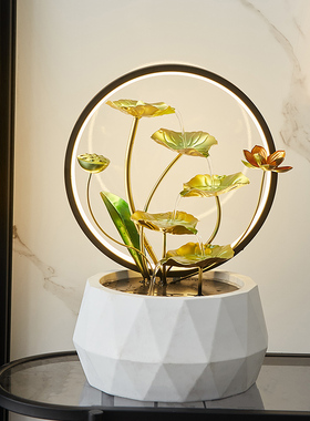 风水轮招财流水摆件循环水办公室装饰乔迁新居礼品开业大吉礼物