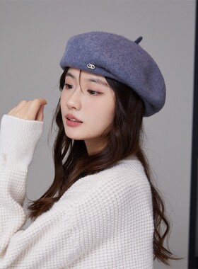 义乌市奢钻帽业有限公司复古羊毛贝雷帽女款秋冬气质名媛百搭帽子