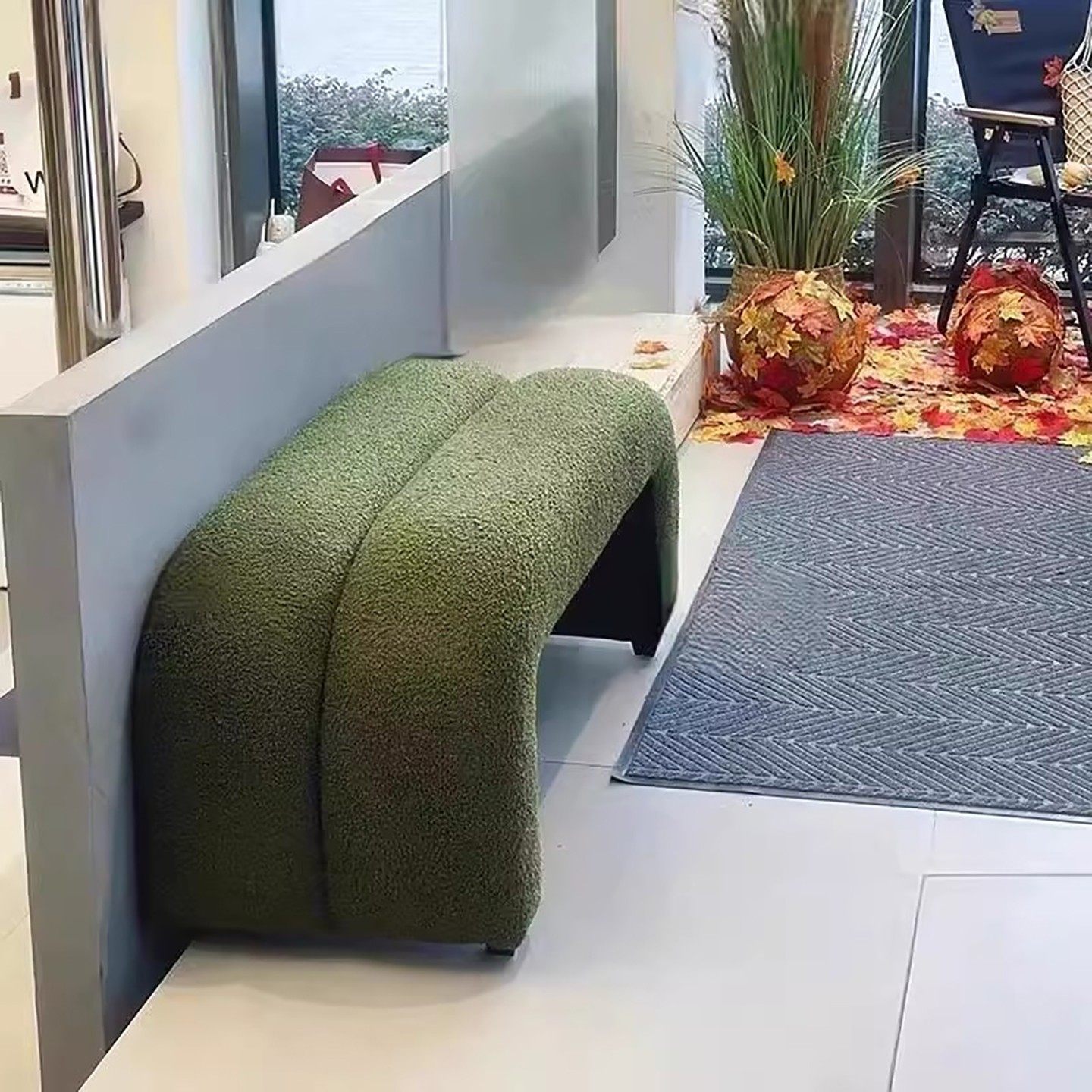 北欧简约时尚入户换鞋凳弧形设计家用穿鞋凳进门凳长条凳沙发凳,淘宝优惠券,粉丝福利购,淘宝优惠卷