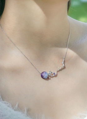 囚徒原创手工水母高温珐琅纯银项链吊坠