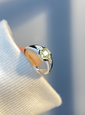 碧玺戒指自定义银简约