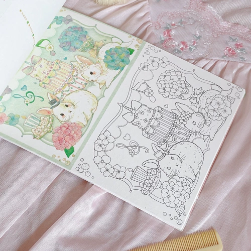 Волшебная раскраска, книга с картинками, милая японская открытка, антистресс