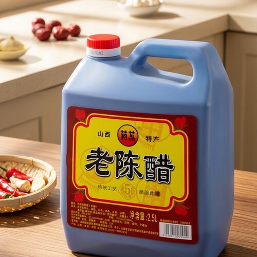 山西产老陈醋荷蕊5斤4.5度5年陈酿凉拌饺子泡豆泡蒜家用食醋包邮 - 图0