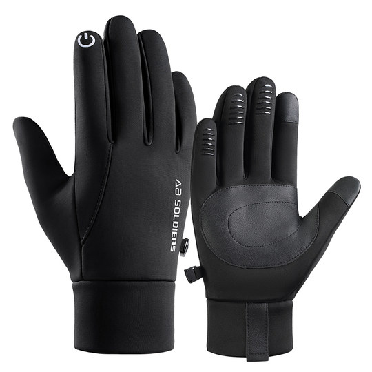 Men's warm winter cycling gloves with touch screen