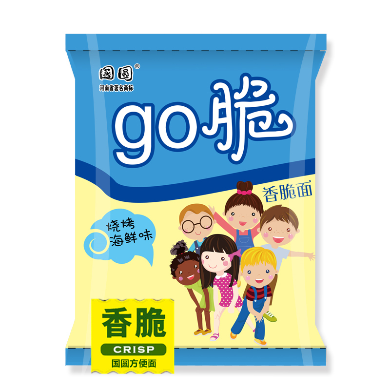 国圆休闲干吃面go脆干脆面零食混合口味50袋整箱香辣清真方便面-图1