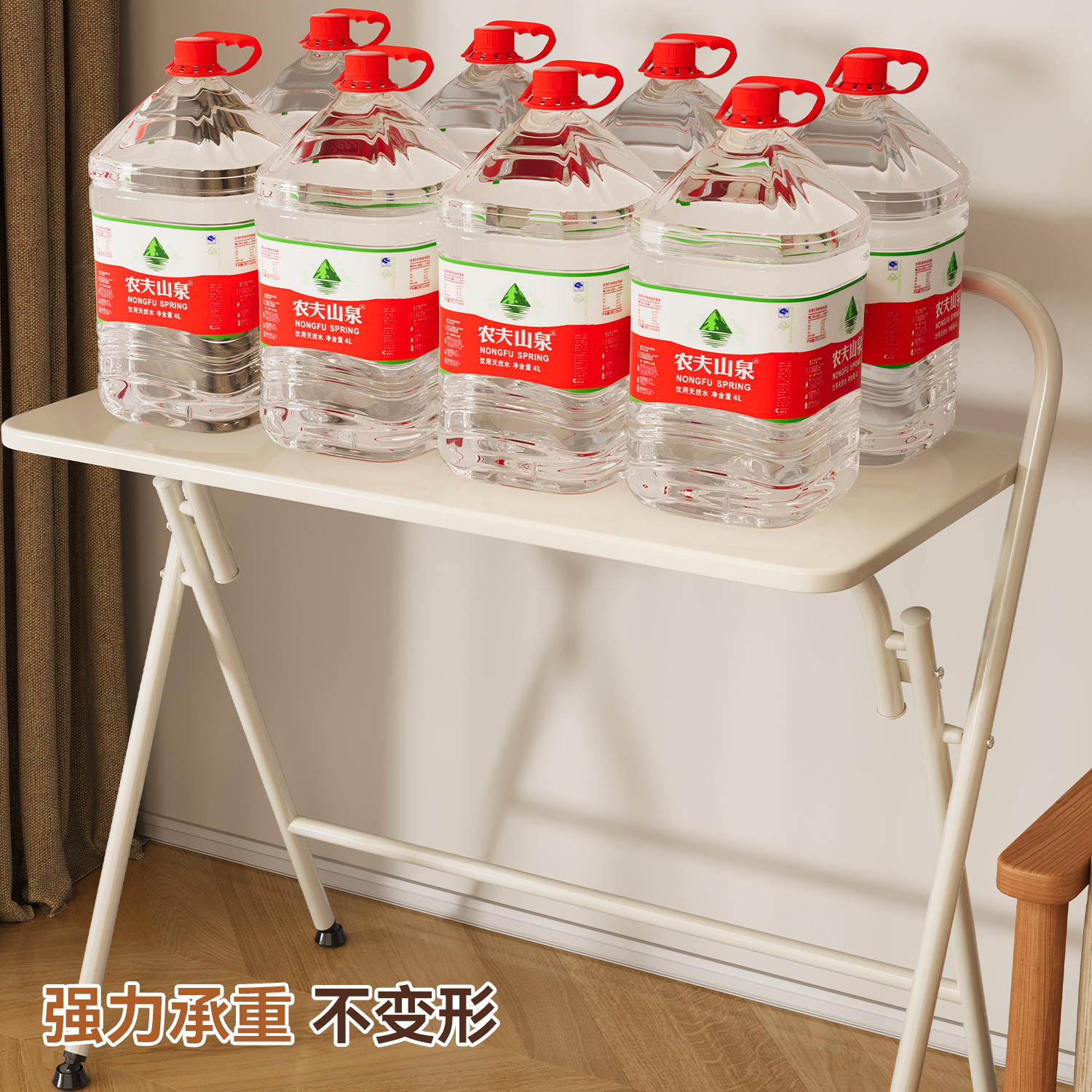 折叠桌家用小户型电脑桌学生学习桌简约书桌床边小桌子卧室工作台 - 图3