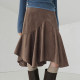 Irregular cut pleated skirt, versatile slimming skirt