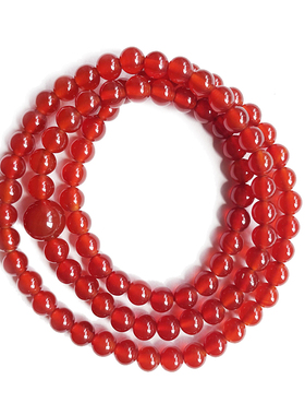 天然红玛瑙手链 3圈红玛瑙手链 多圈红玛瑙手串 宽松手链红玛瑙