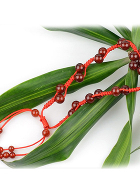 天然红玛瑙手链红手绳