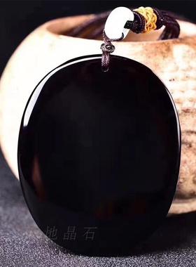 天然大肚佛乌金黑曜石项链吊坠