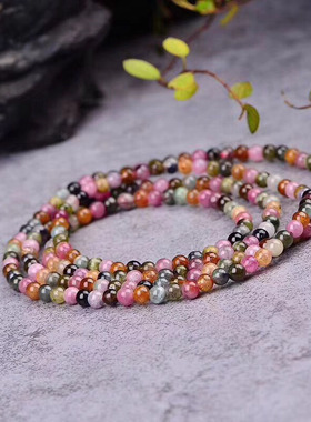 精品天然碧玺手链多层百搭水晶