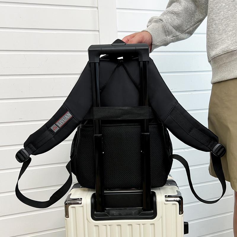 背包男士小号双肩包休闲商务短途旅行包通勤小型双肩包男生小书包 - 图1