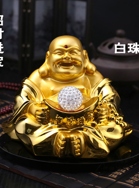 创意镀金弥勒佛内饰汽车摆件